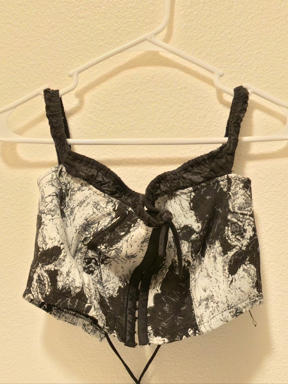 Black & White Bustier Crop Top - Women Intimates